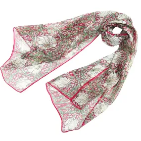 100%Pure Silk Scarf  - William Morris Pimpernel and Thyme Red