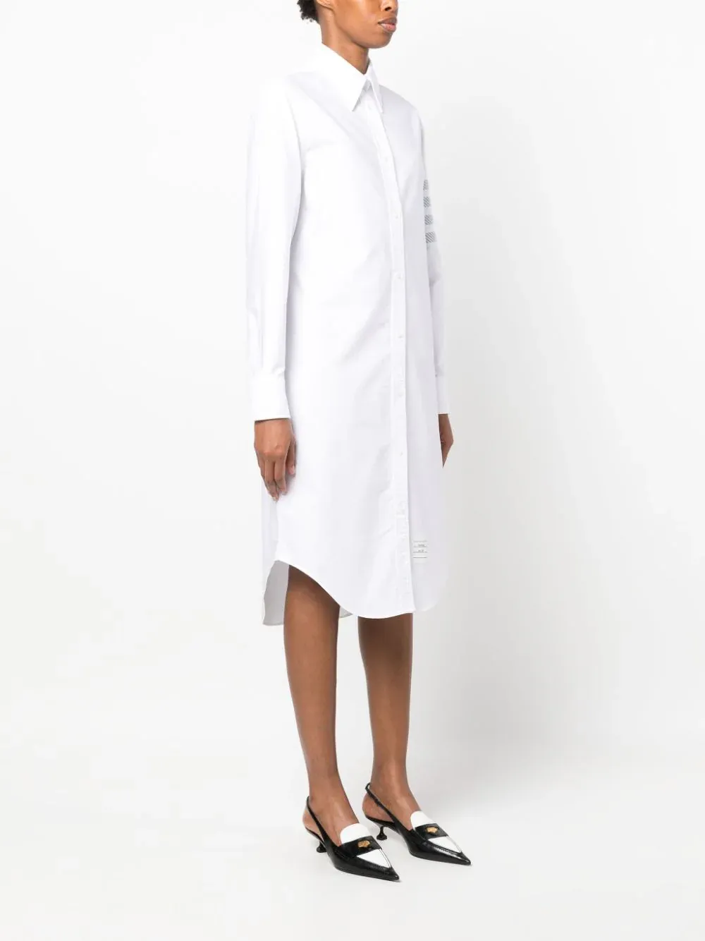 4-Bar Cotton Shirt Dress