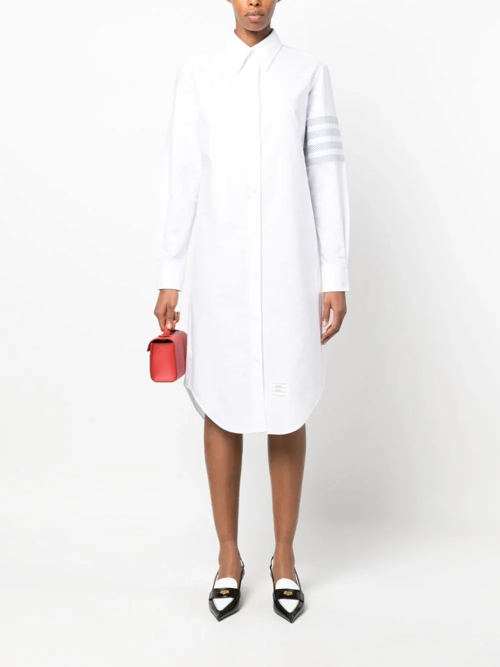 4-Bar Cotton Shirt Dress