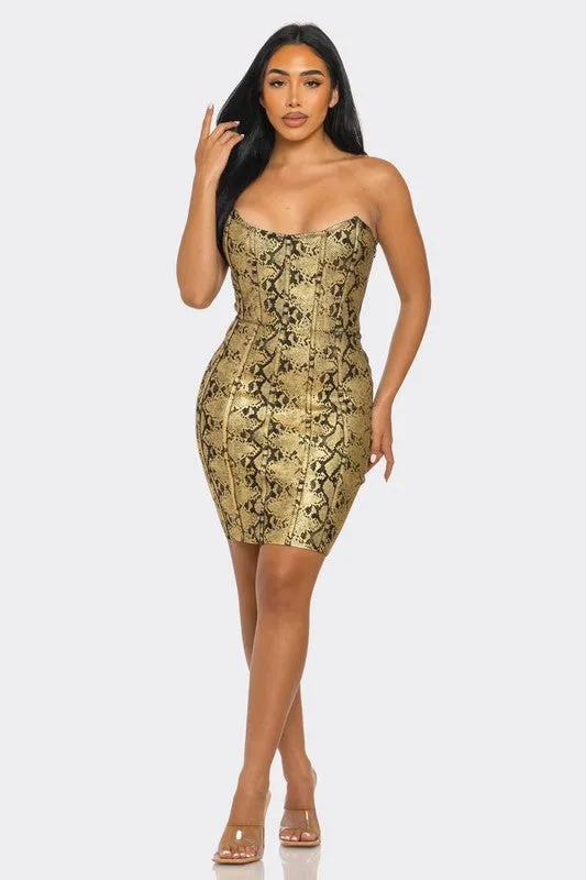 ATHINA Serpentine Glamour Bodycon Dress