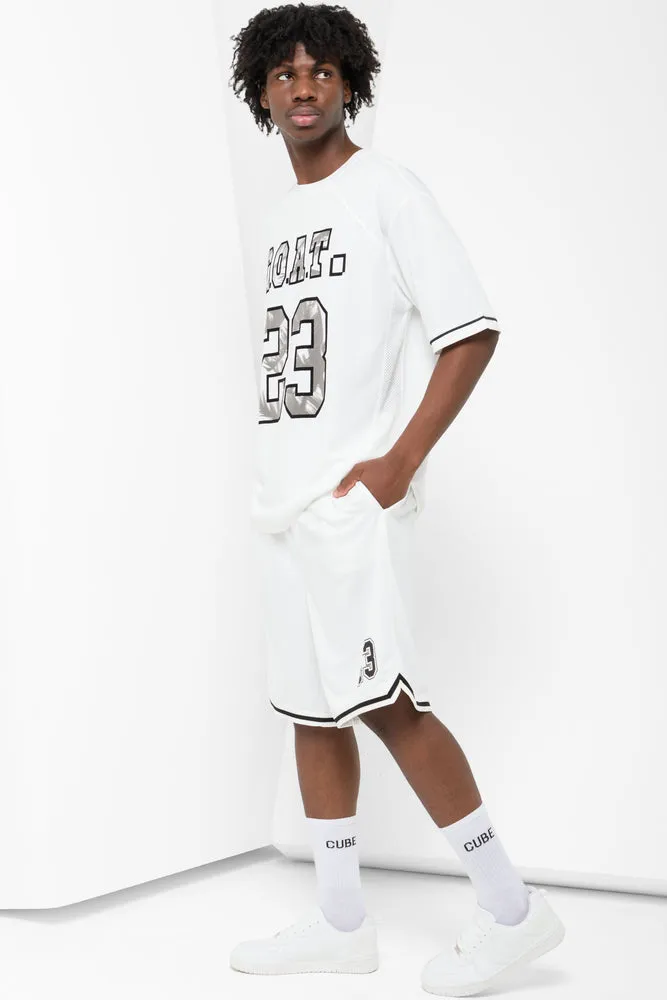 Basketball Short White