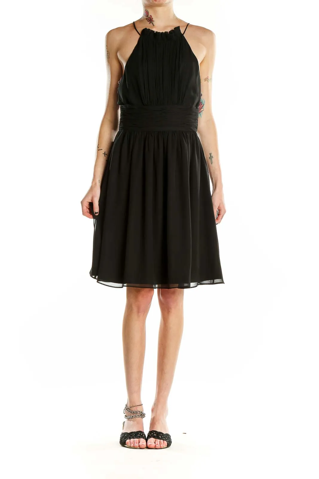 Black Elegant Halter Neck Cocktail Dress