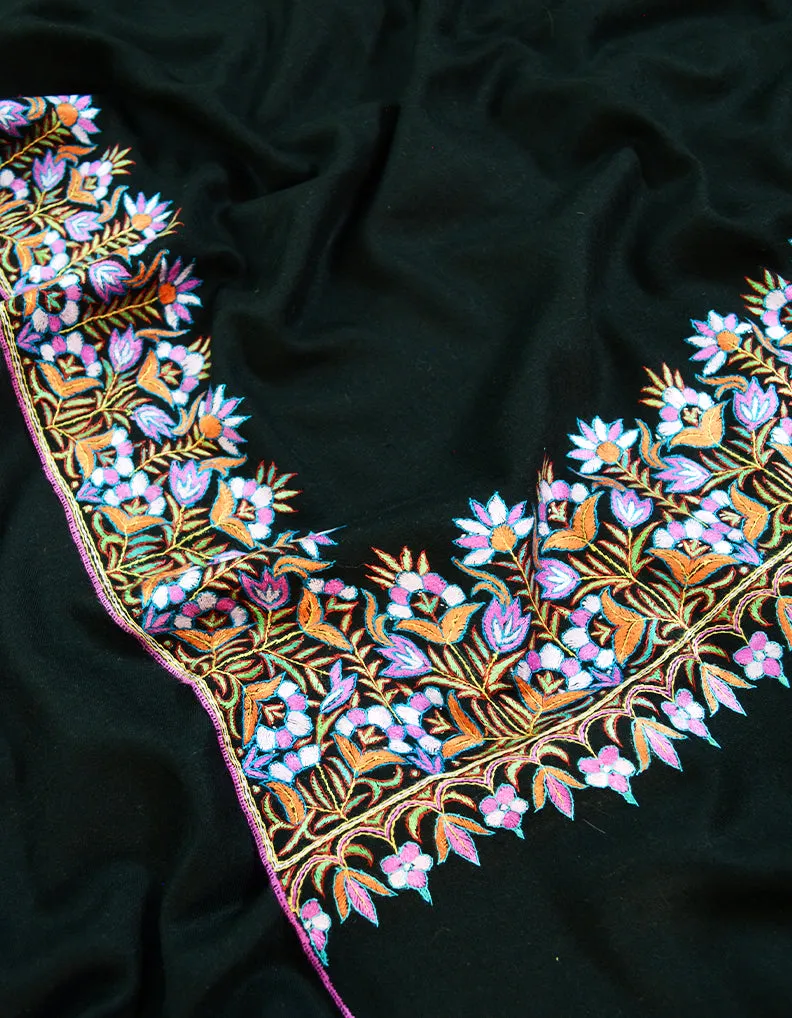 black embroidery pashmina shawl 8376