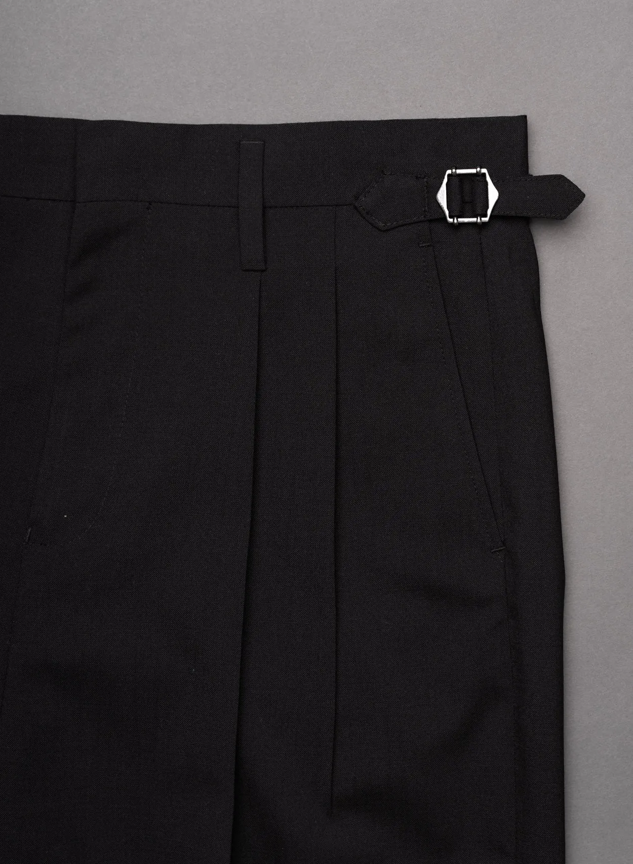 Black High Waisted Side Buckle Flare Trousers