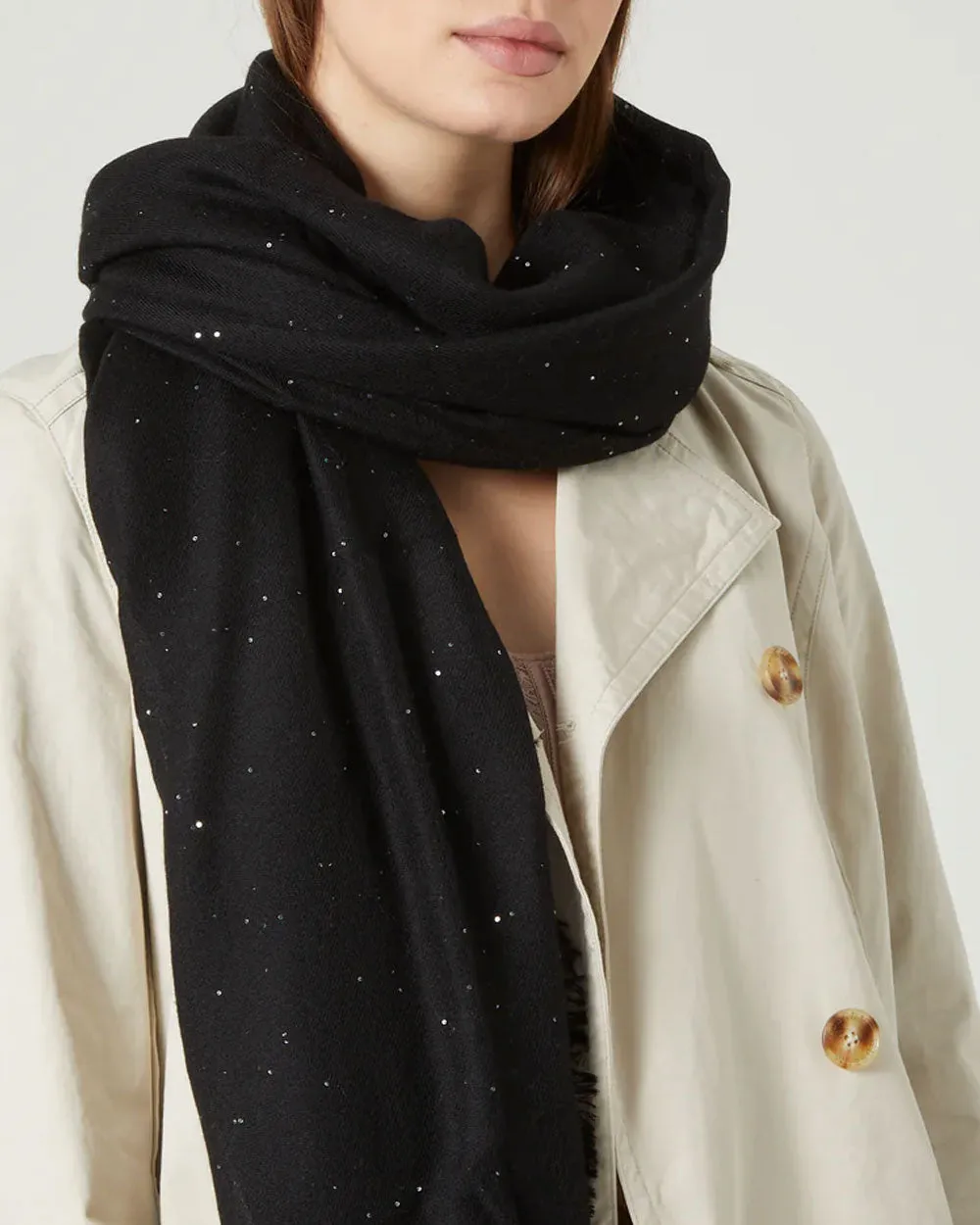 Black Starlight Cashmere Stole