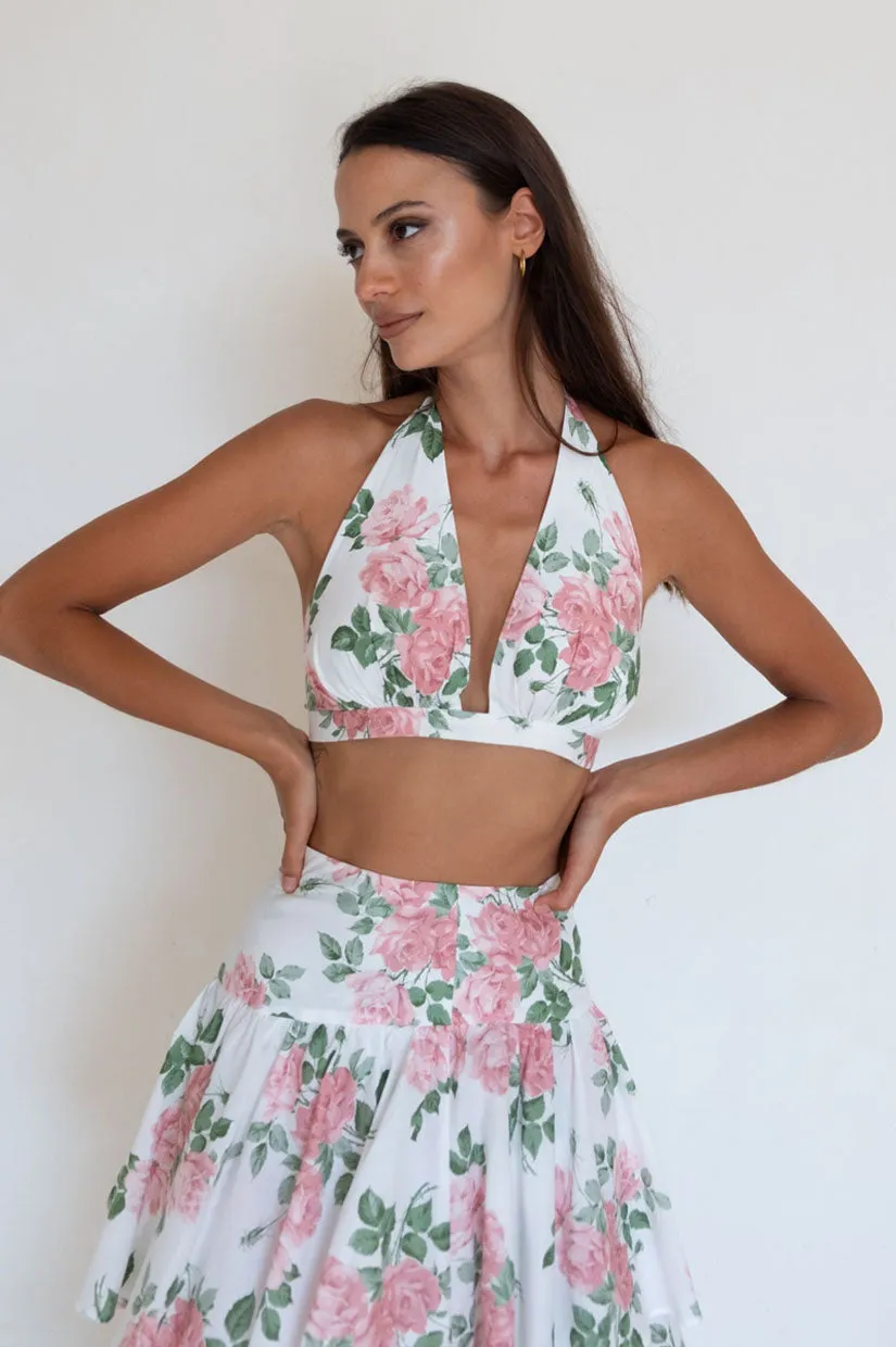 Caitlin Crisp Cabo Crop - Pink Liberty Floral