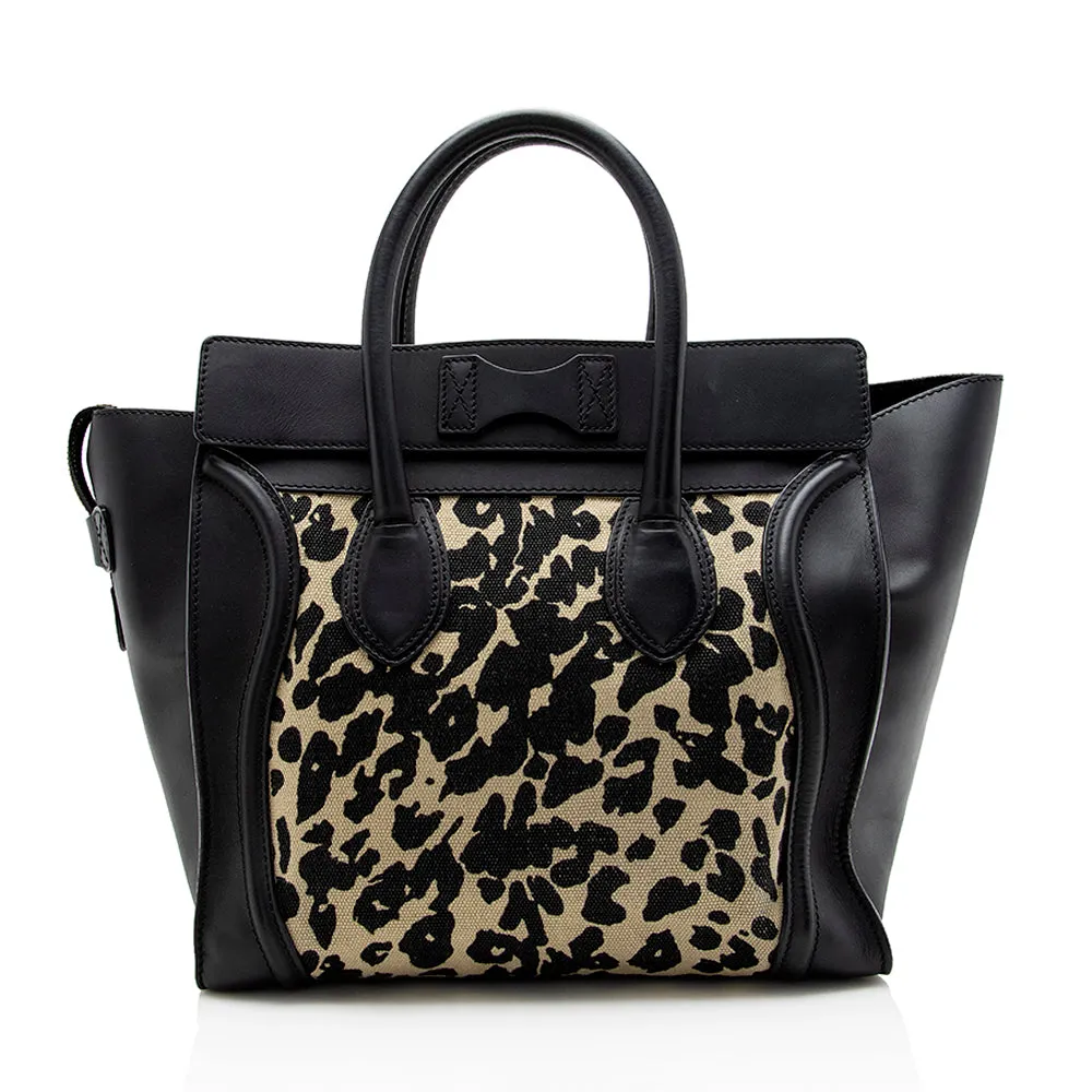 Celine Leopard Canvas Mini Luggage Tote (SHF-15340)