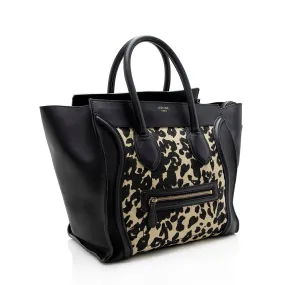 Celine Leopard Canvas Mini Luggage Tote (SHF-15340)