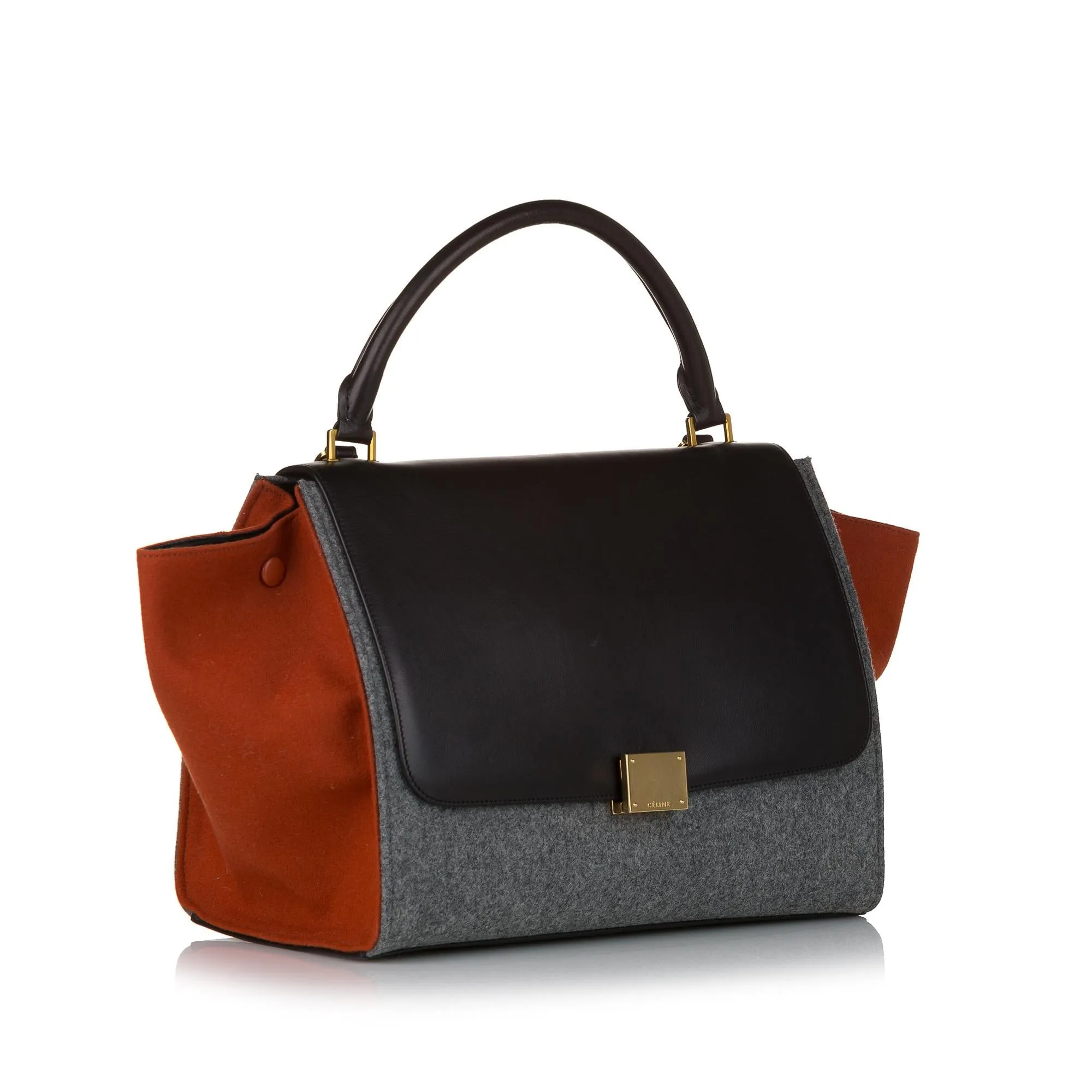 Celine Medium Tricolor Trapeze Satchel (SHG-32726)