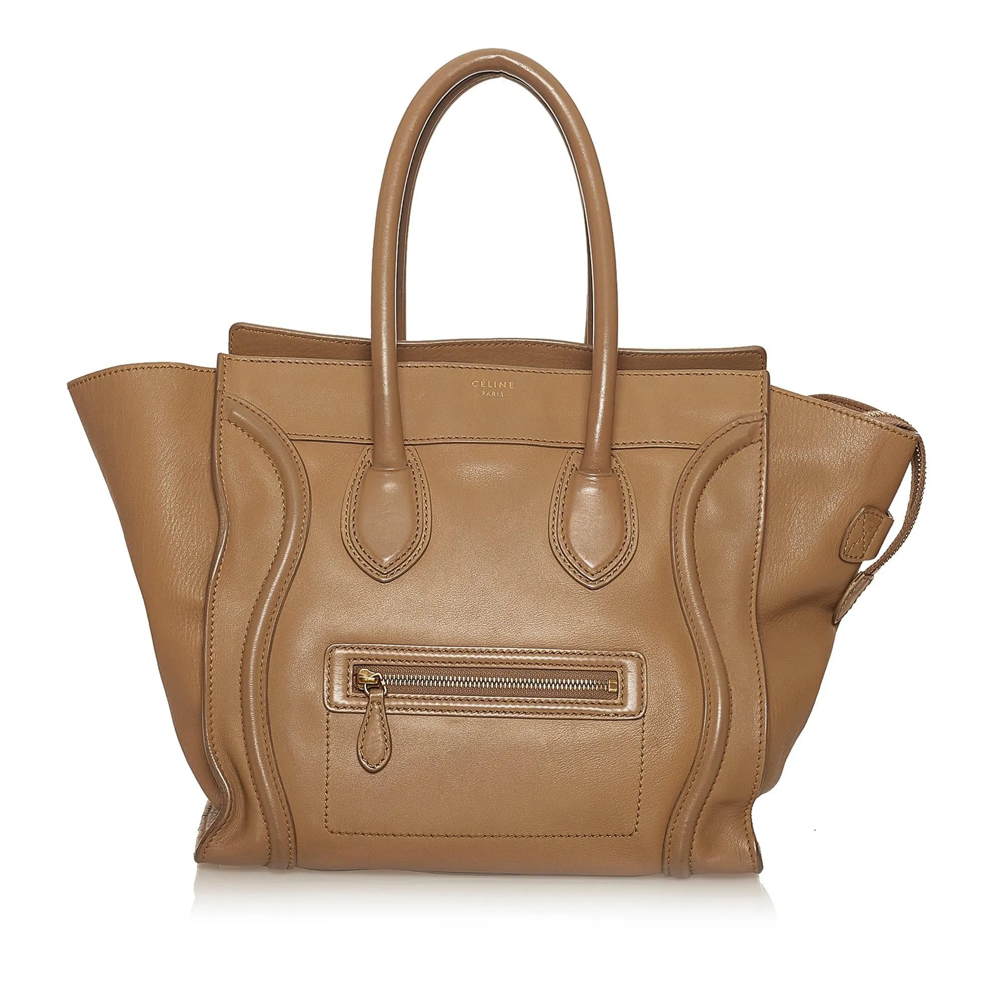 Celine Micro Luggage Tote Leather Handbag (SHG-lAIOUV)