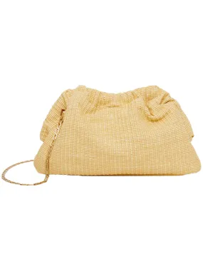 Chain Mini Cloud Clutch in Natural