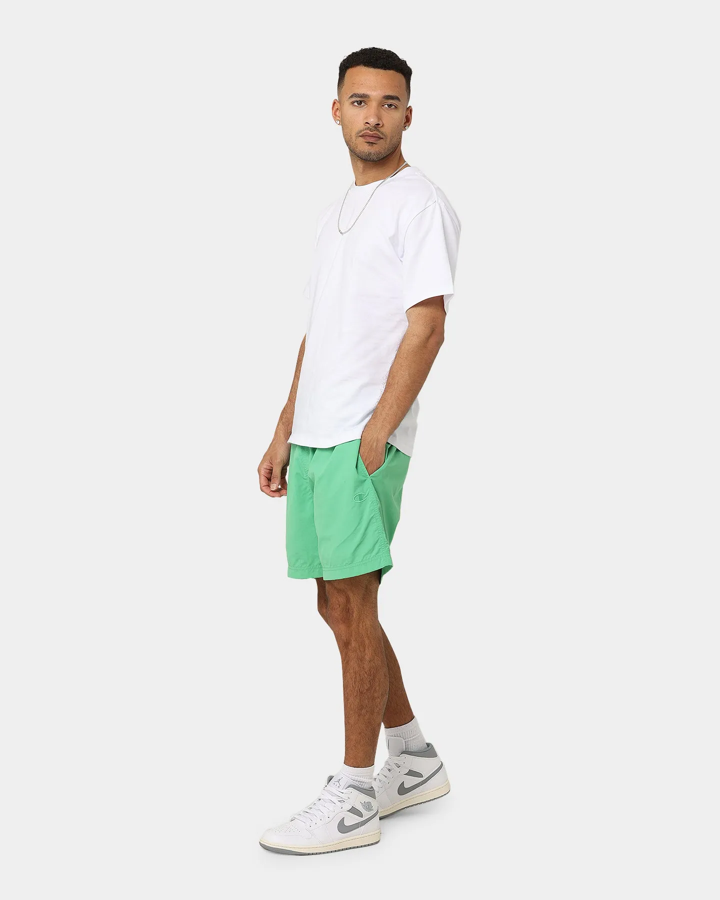 Champion Rebound Nylon Shorts Green Crisp