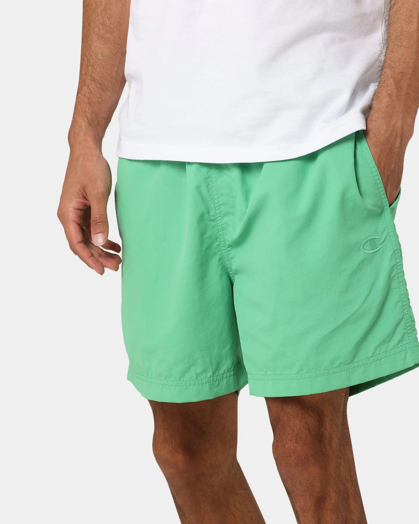 Champion Rebound Nylon Shorts Green Crisp