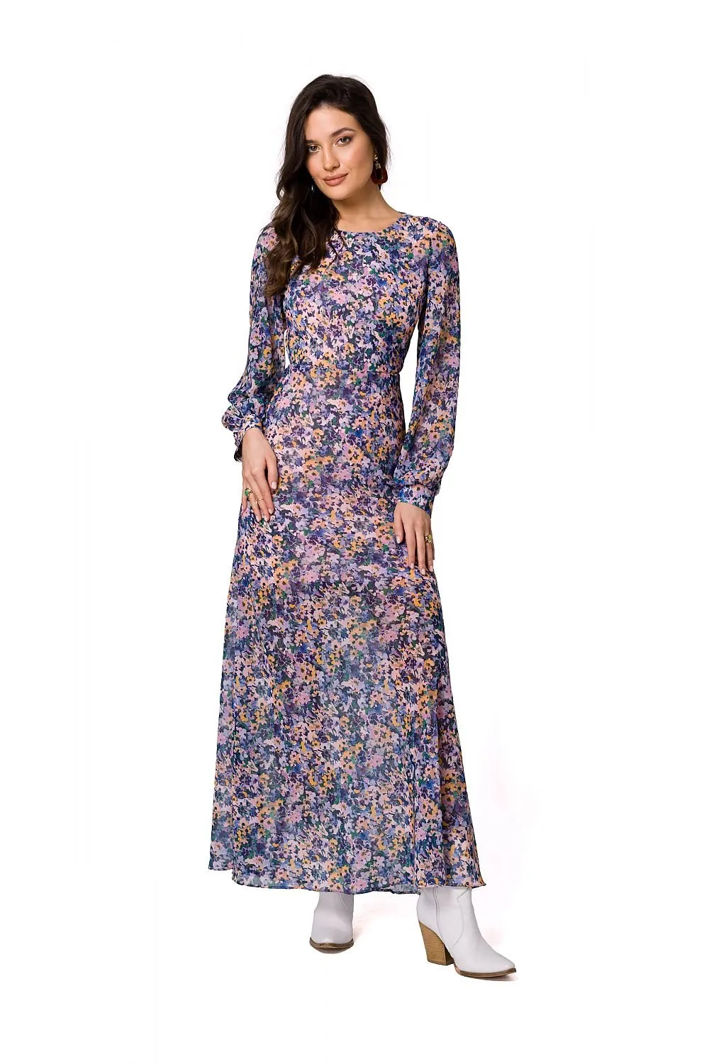 Charming Floral Chiffon Evening Gown