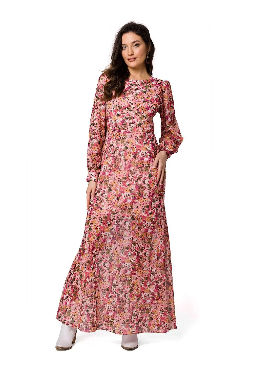 Charming Floral Chiffon Evening Gown