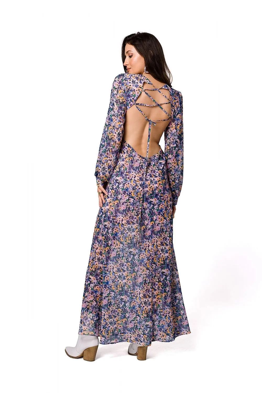 Charming Floral Chiffon Evening Gown