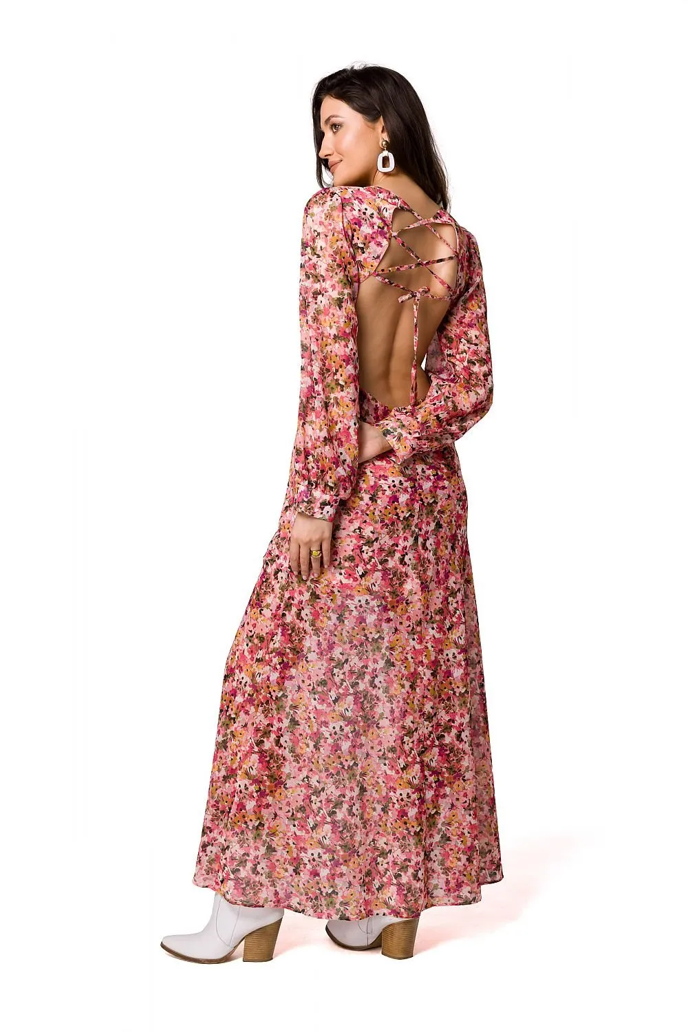 Charming Floral Chiffon Evening Gown