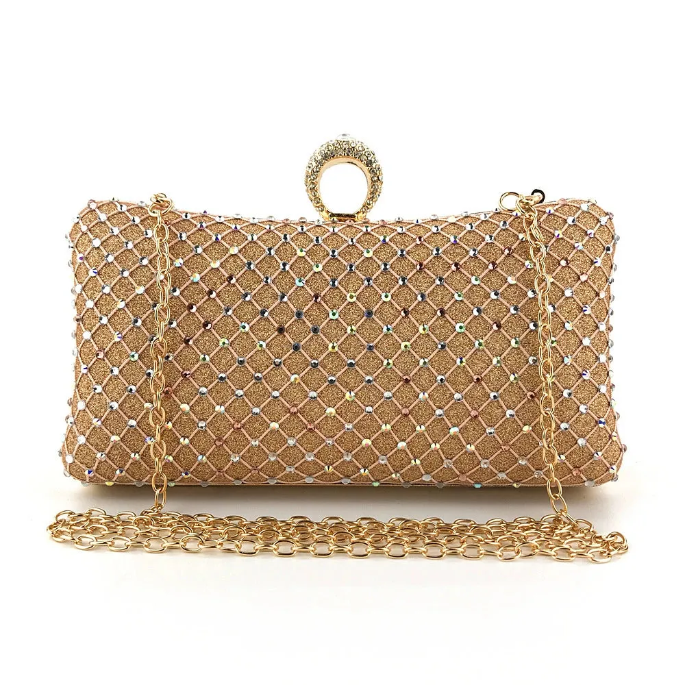 Delicate Rhinestone Clutch Women's Chain Wallets