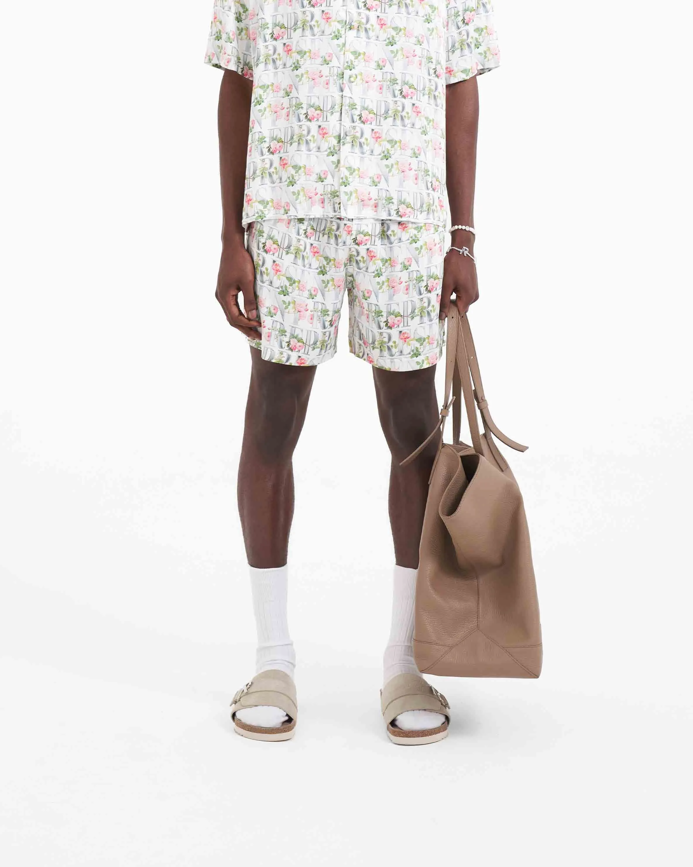 Floral Represent Shorts - Flat White