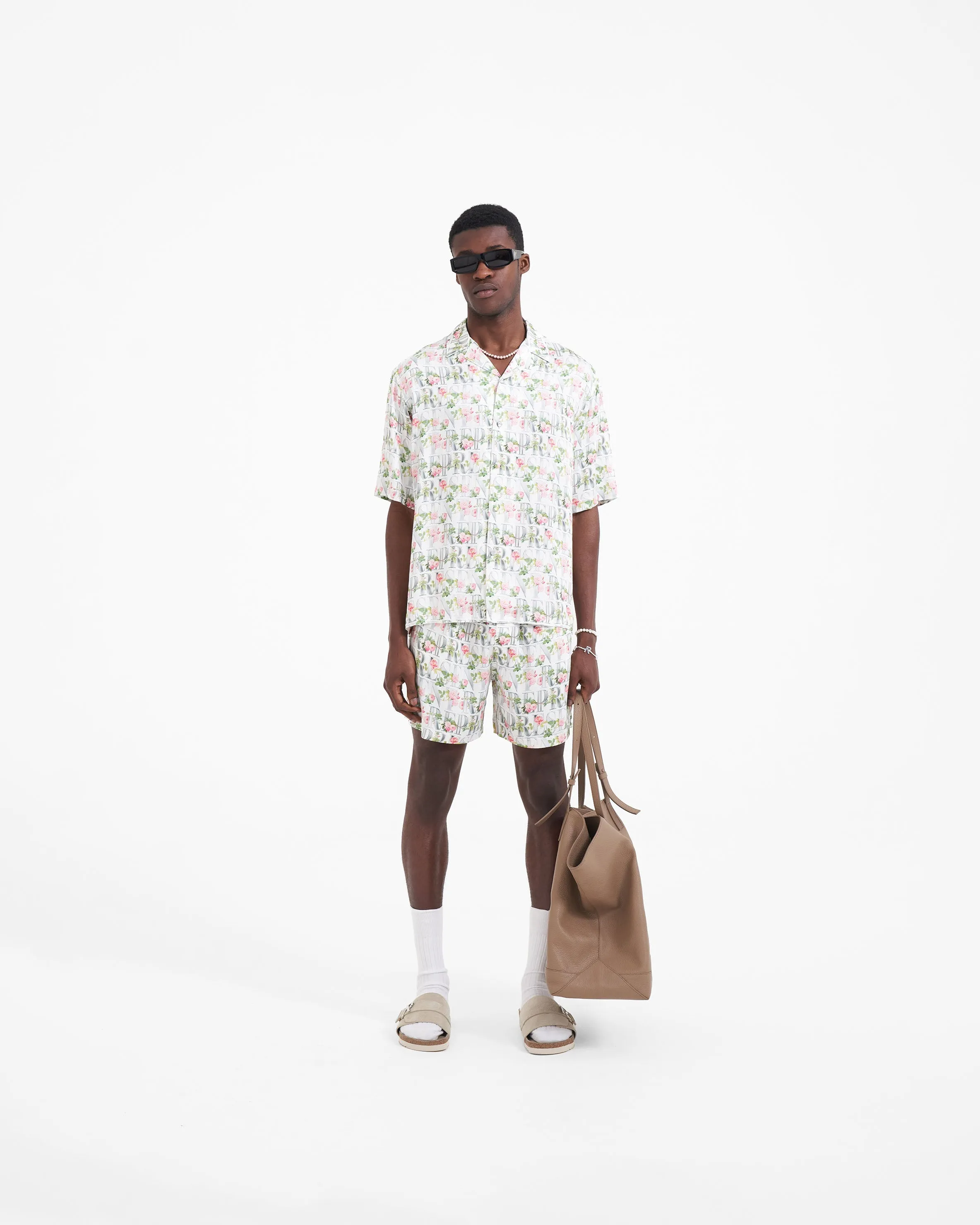 Floral Represent Shorts - Flat White