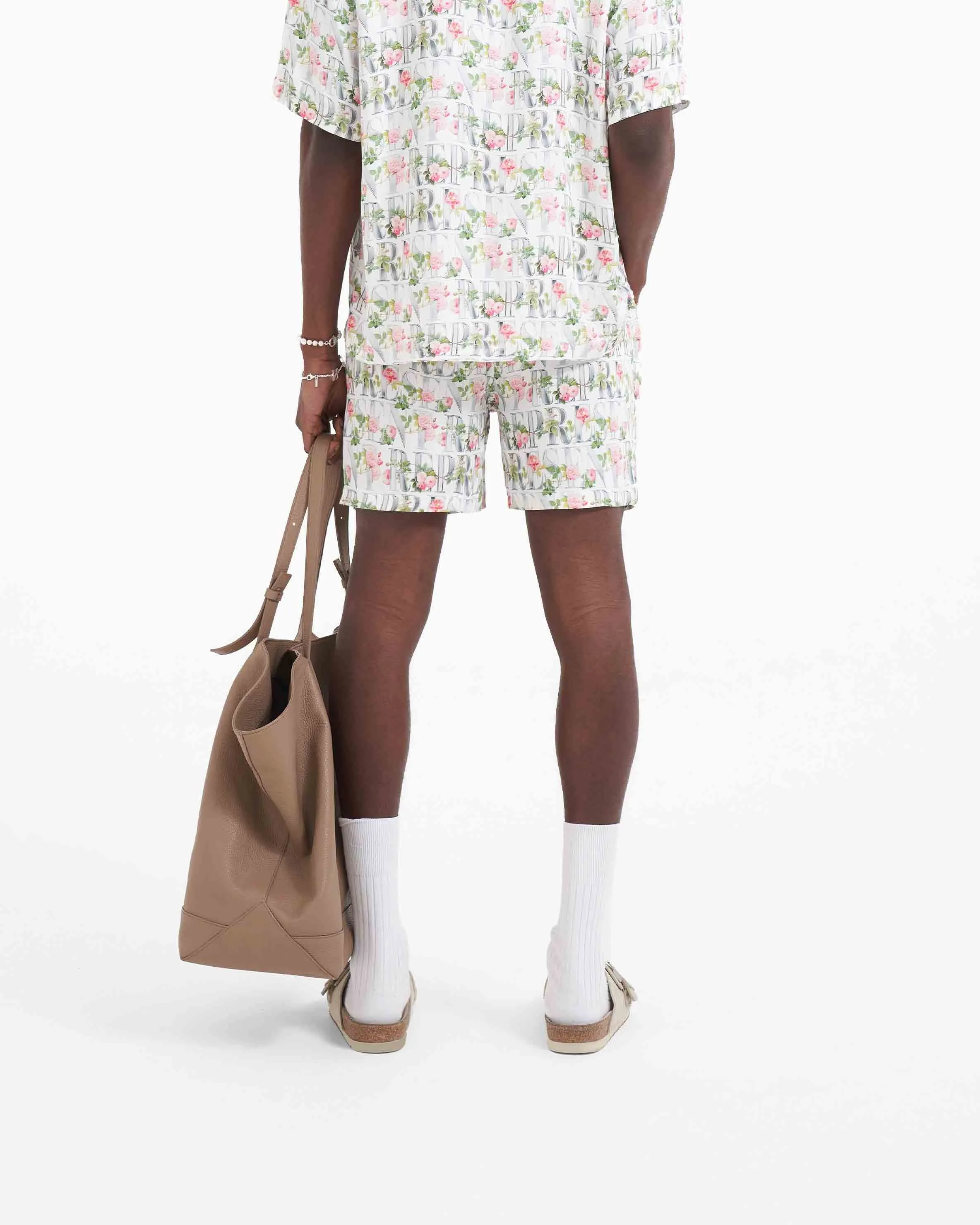 Floral Represent Shorts - Flat White