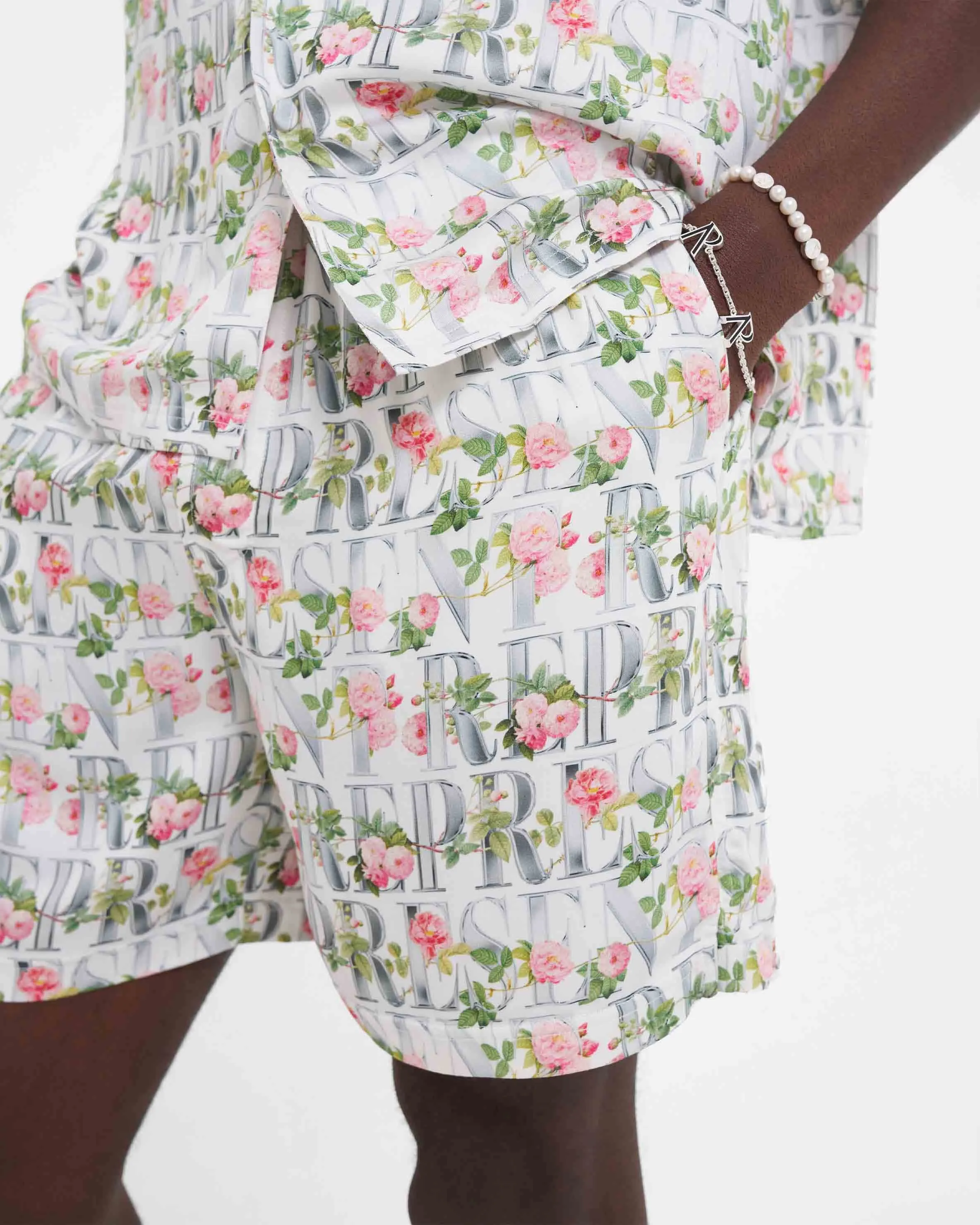 Floral Represent Shorts - Flat White