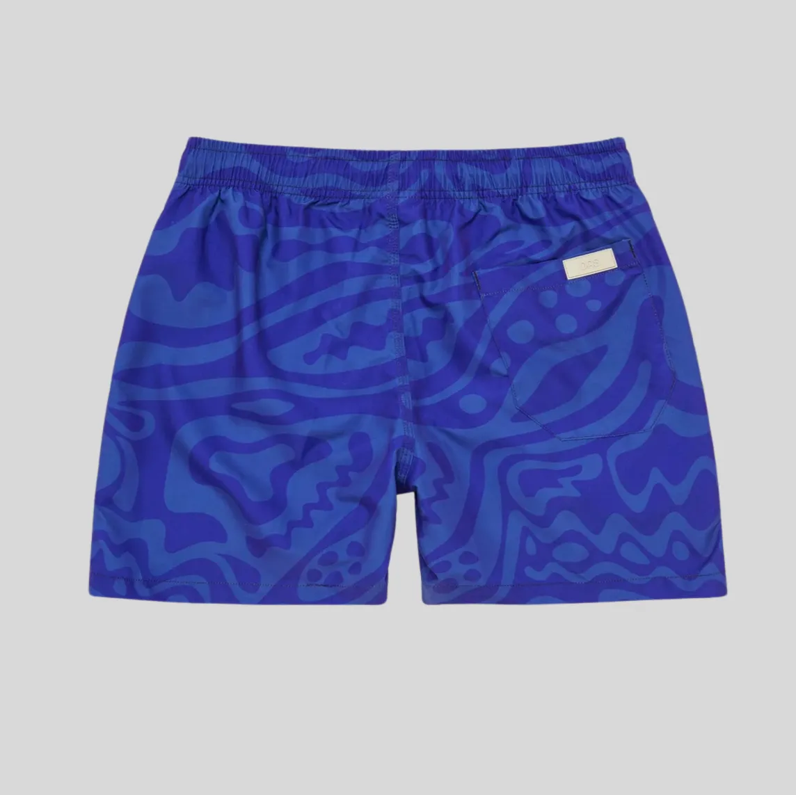 Flowing Abstract Print Swim Shorts - Blue