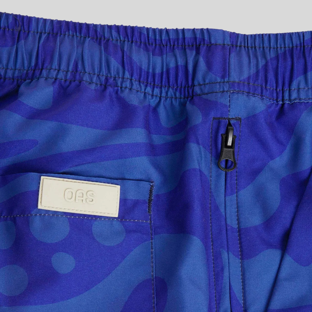 Flowing Abstract Print Swim Shorts - Blue