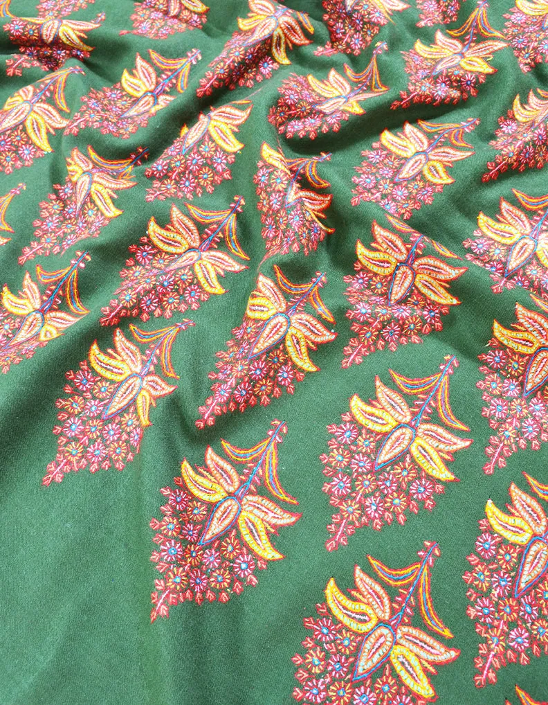 green booti jamma embroidery pashmina shawl 8183