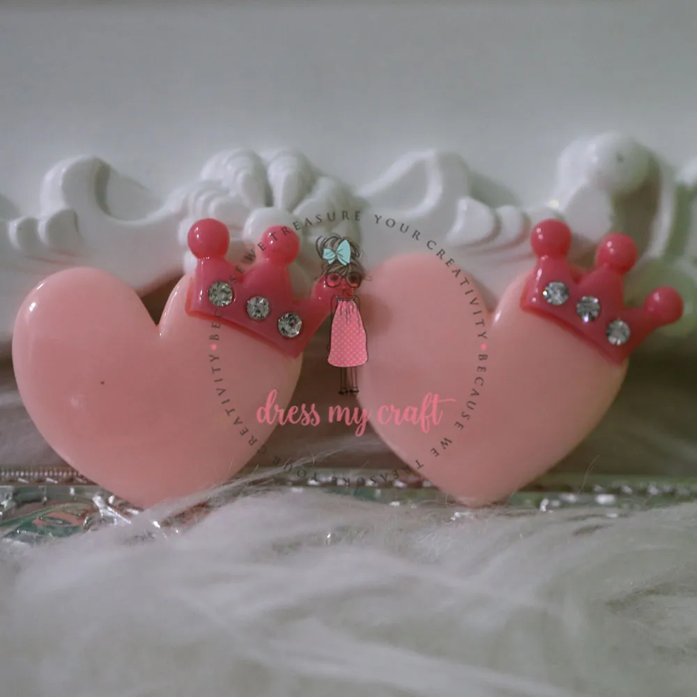 Heart with Crown - Pink