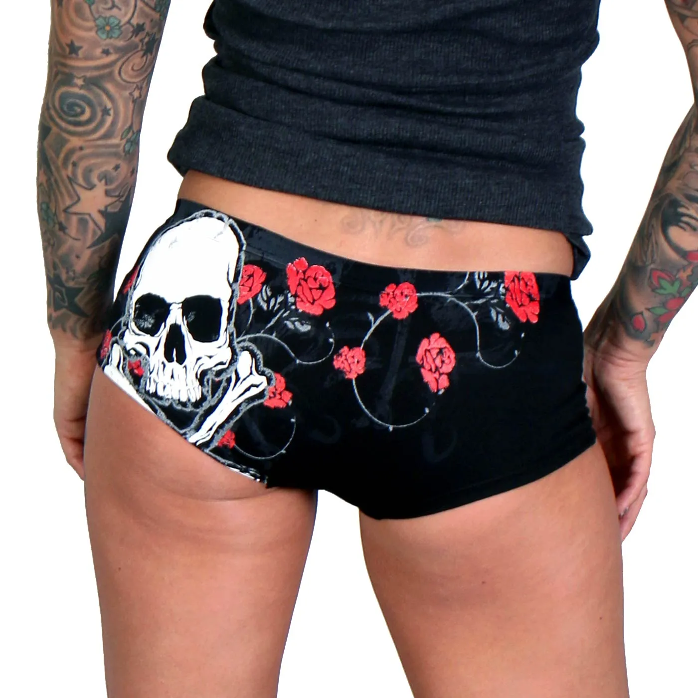 Hot Leathers PTB7007 Red Roses Boy Shorts