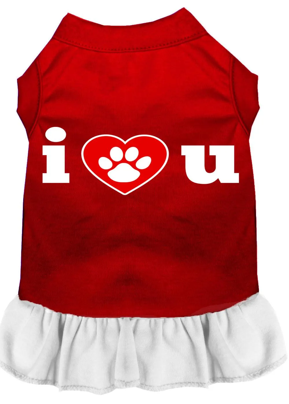 I Heart You Screen Print Dress Red With White Xs (8)