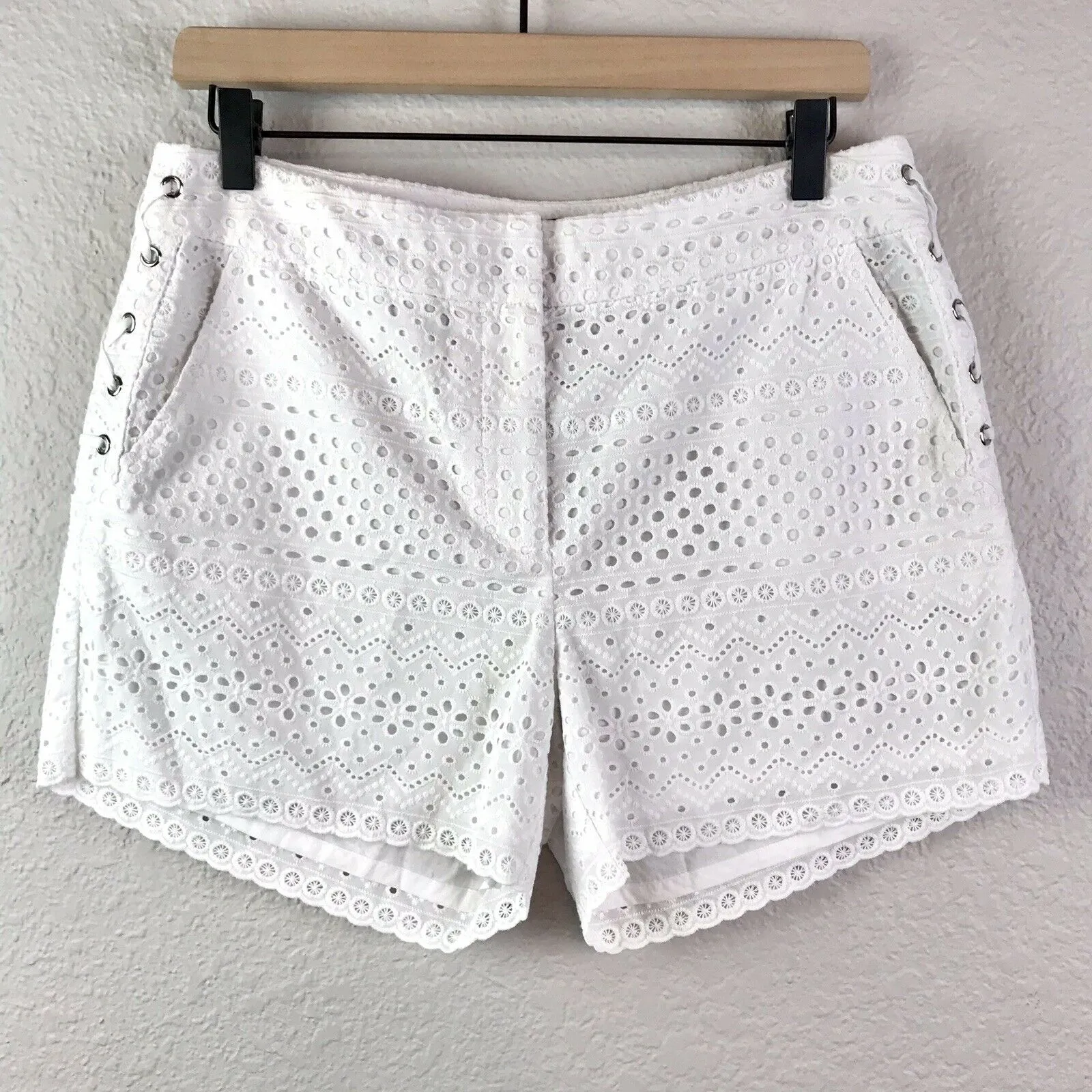 Lace Up Eyelet Shorts