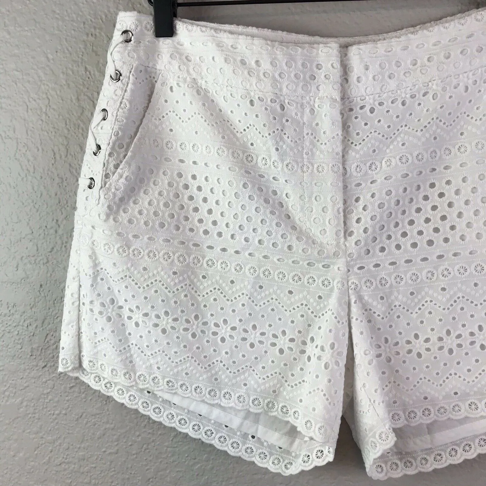 Lace Up Eyelet Shorts