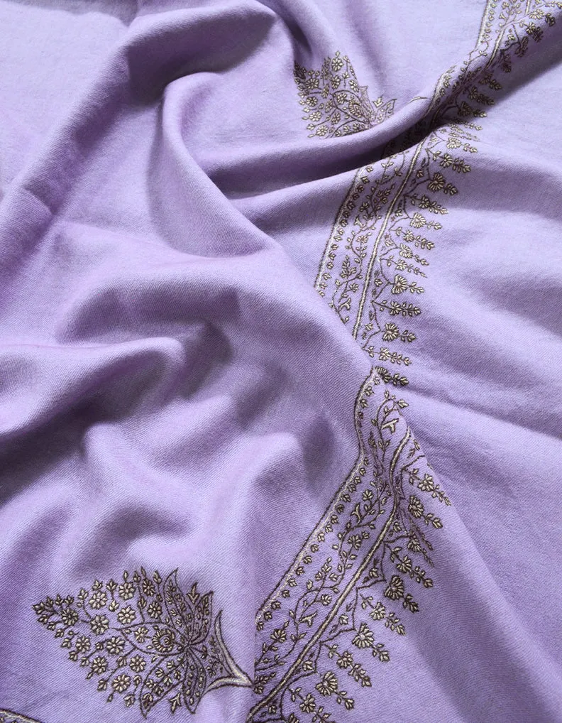 lavender booti embroidery pashmina shawl 8517