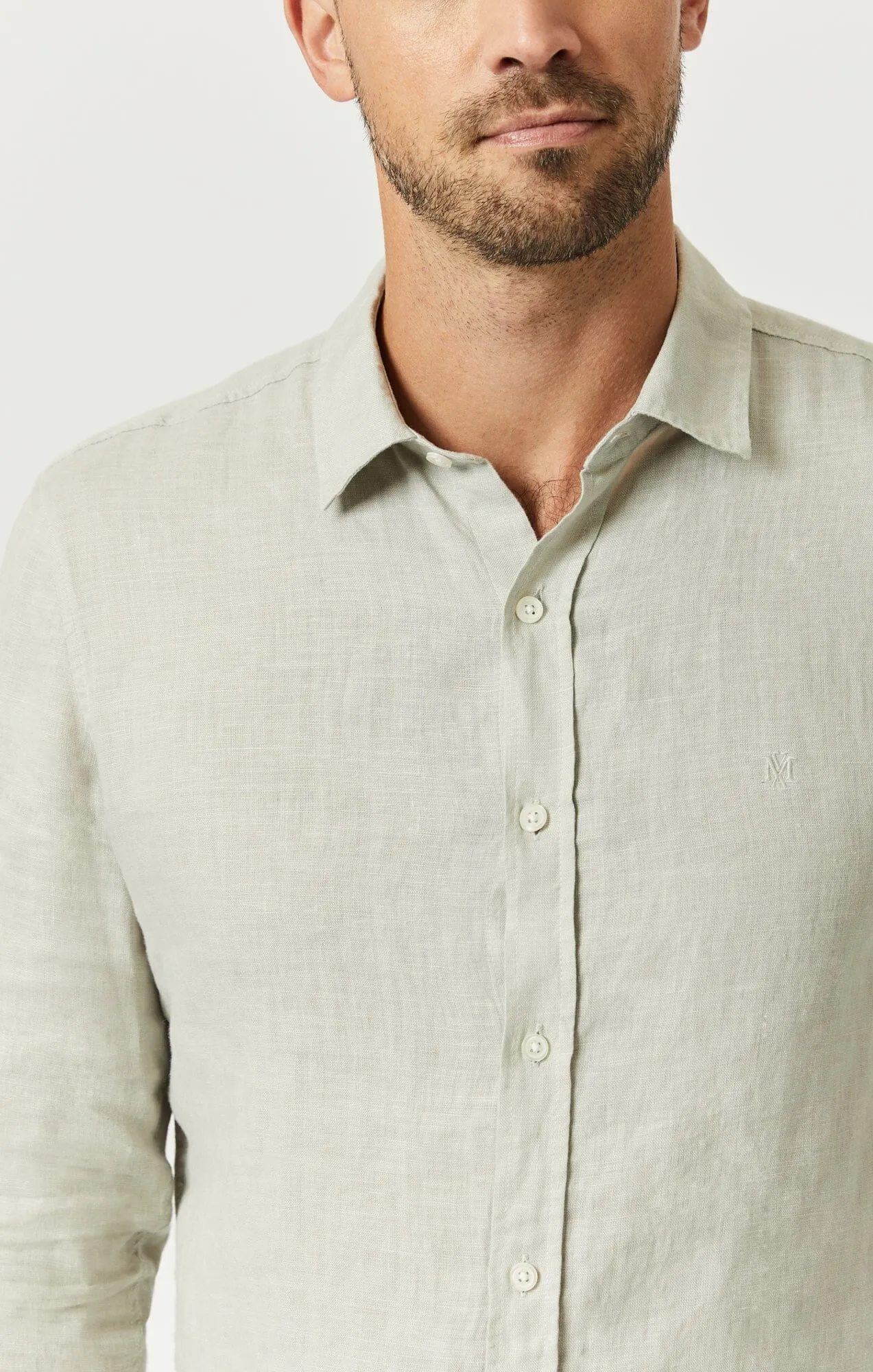 LINEN BUTTON-UP SHIRT IN MOONSTRUCK