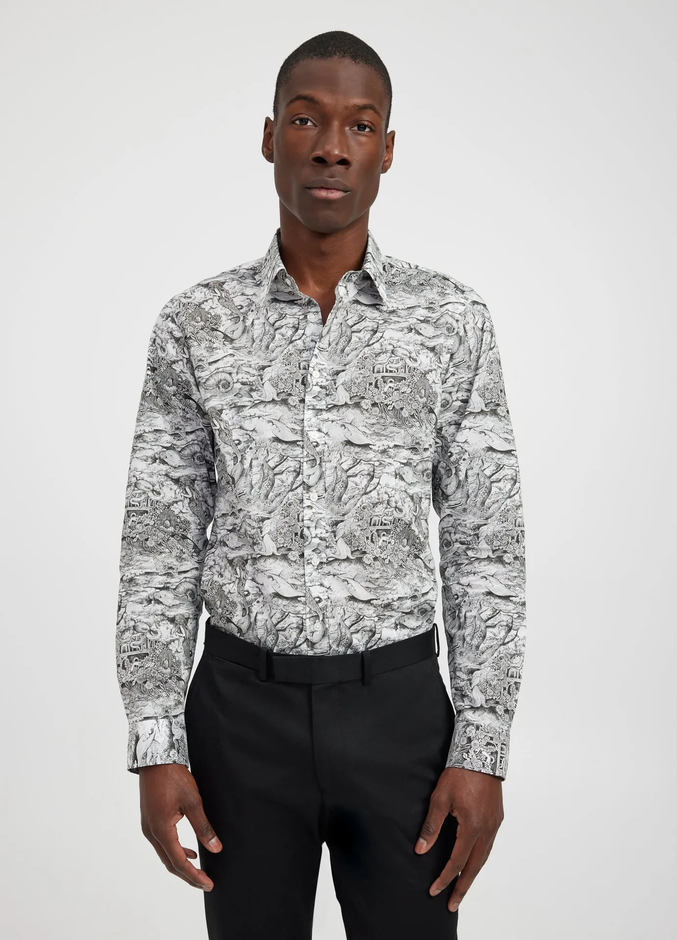 Nautical Print Shirt Black