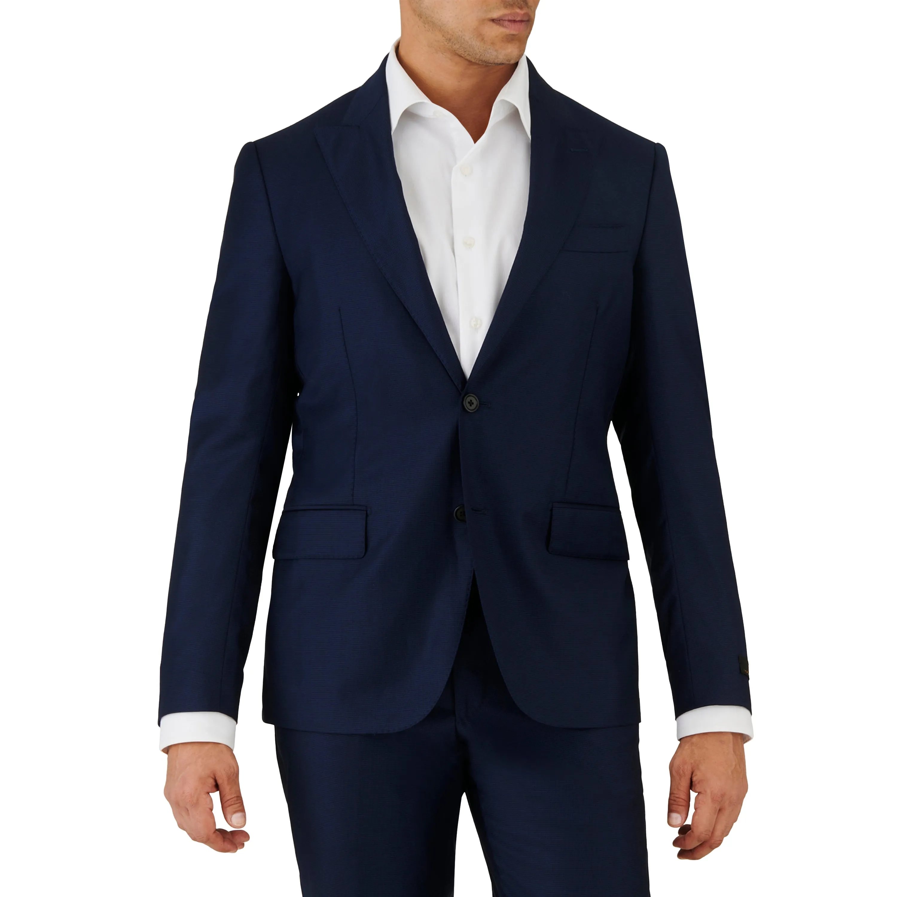 Navy Graph Check Suit