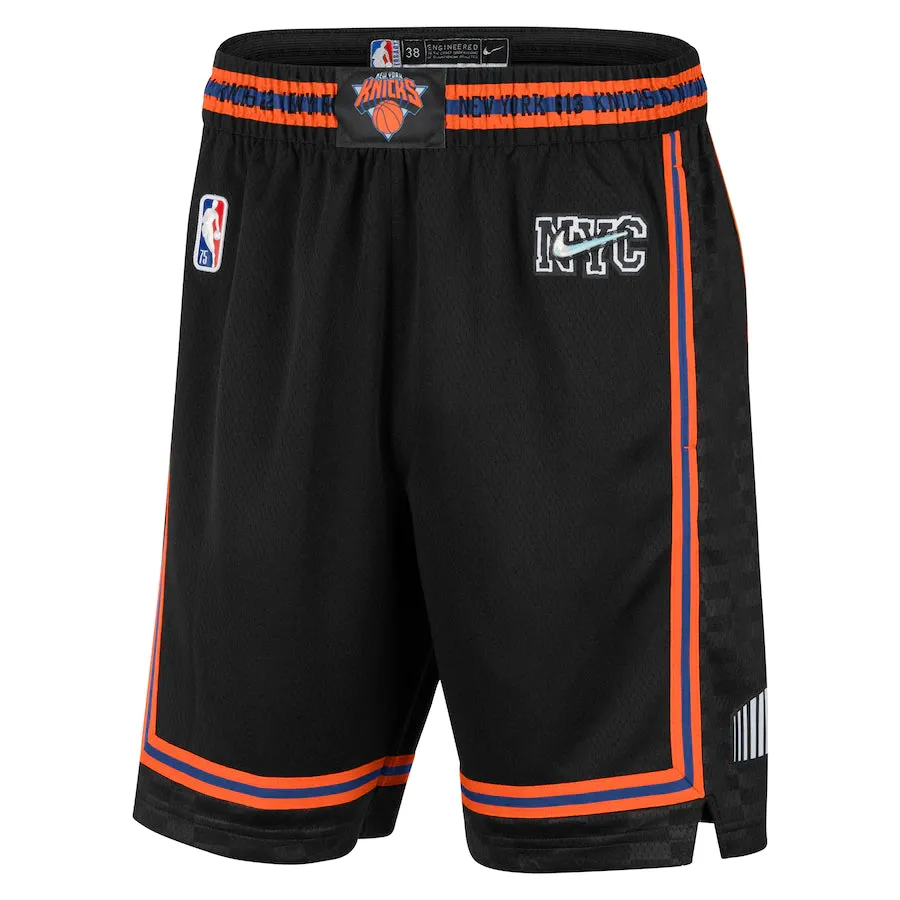 New York Knicks Nike 2021/22 City Edition Swingman Shorts - Black