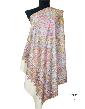 off white jamma embroidery pashmina shawl 8309