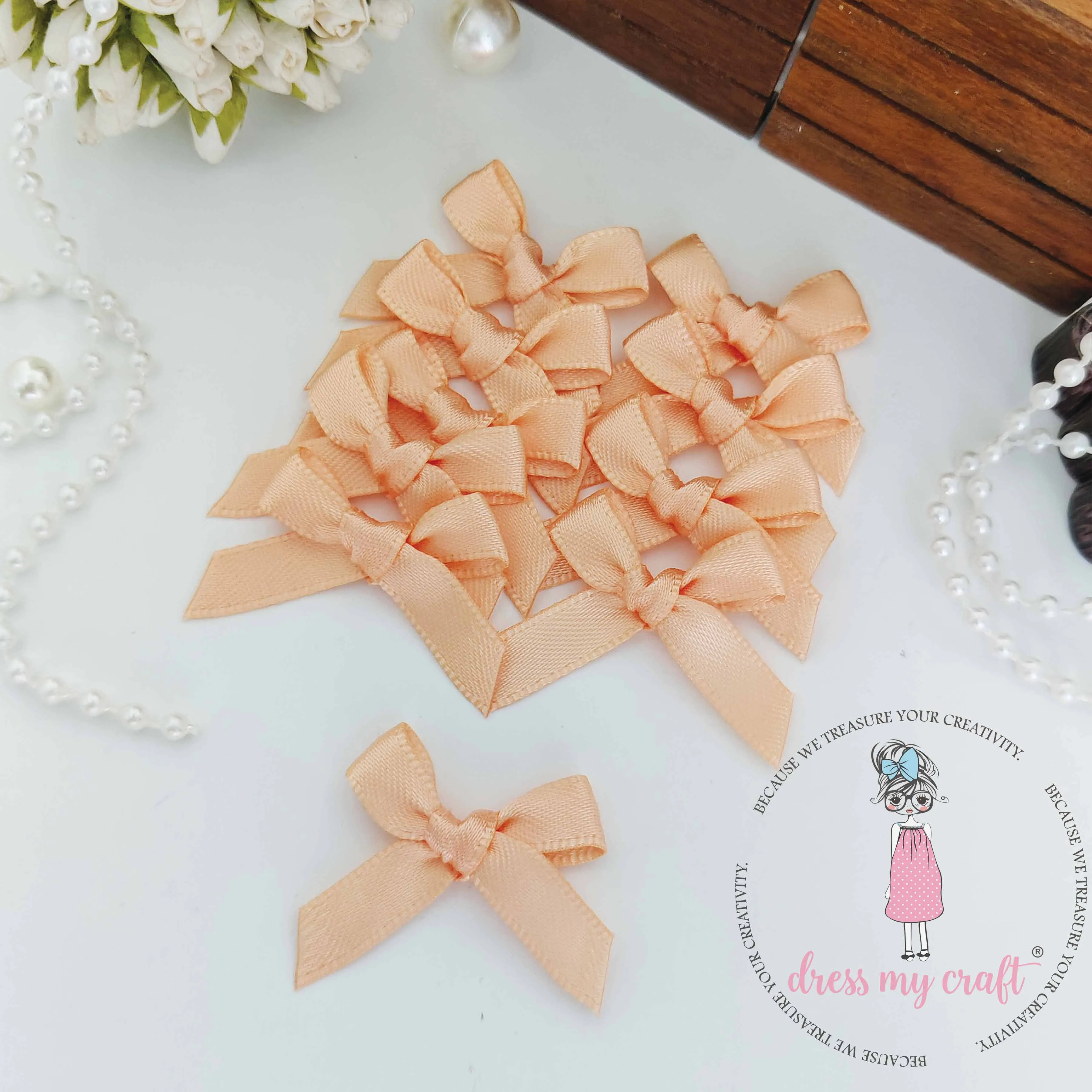 Peach Ribbon Bows