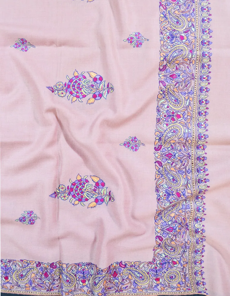 rose quartz embroidery pashmina shawl 8598