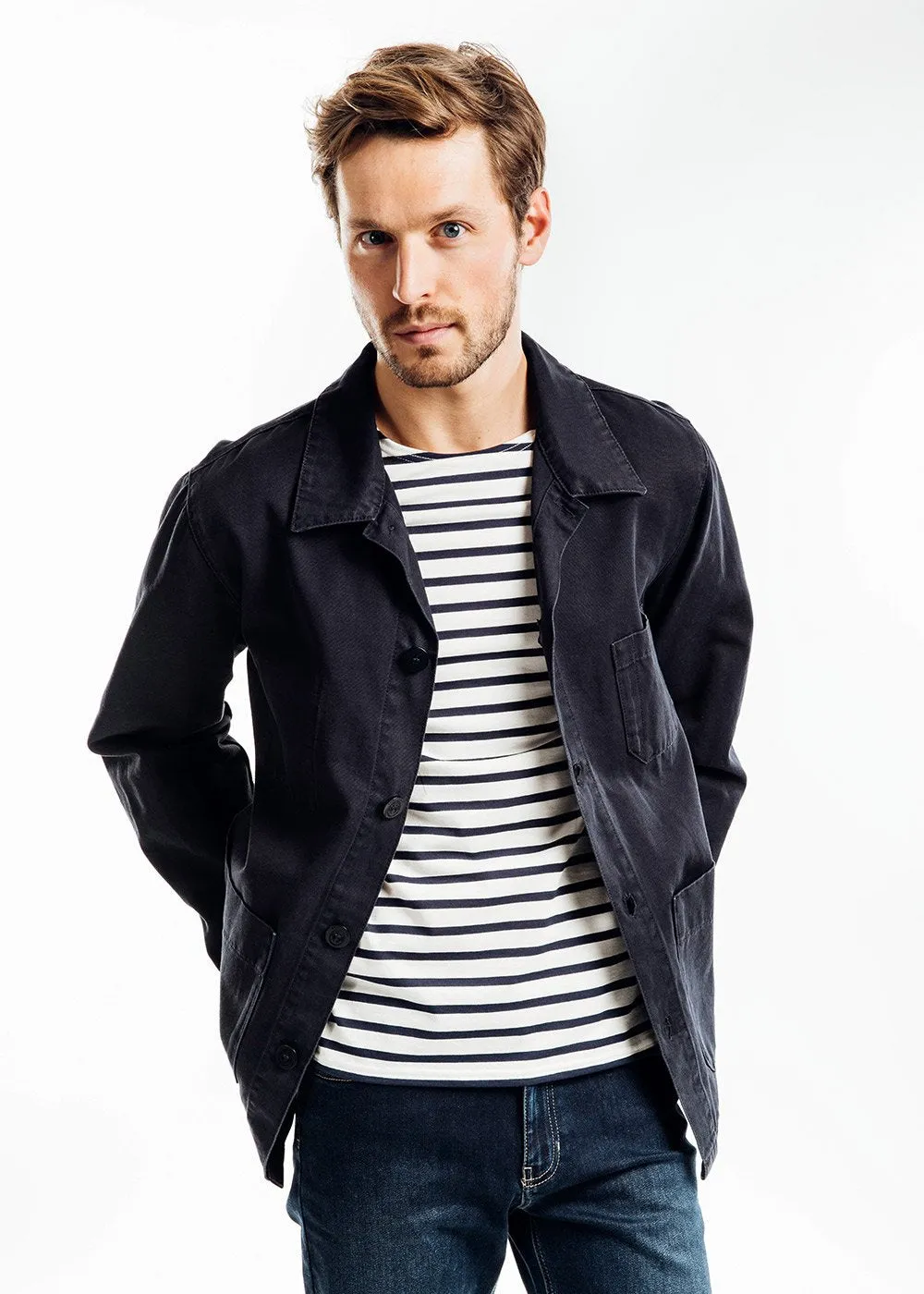 SIROCCO II - Navy French Chore Jacket | Workwear Cotton Canvas | Unisex Fit (NAVY)