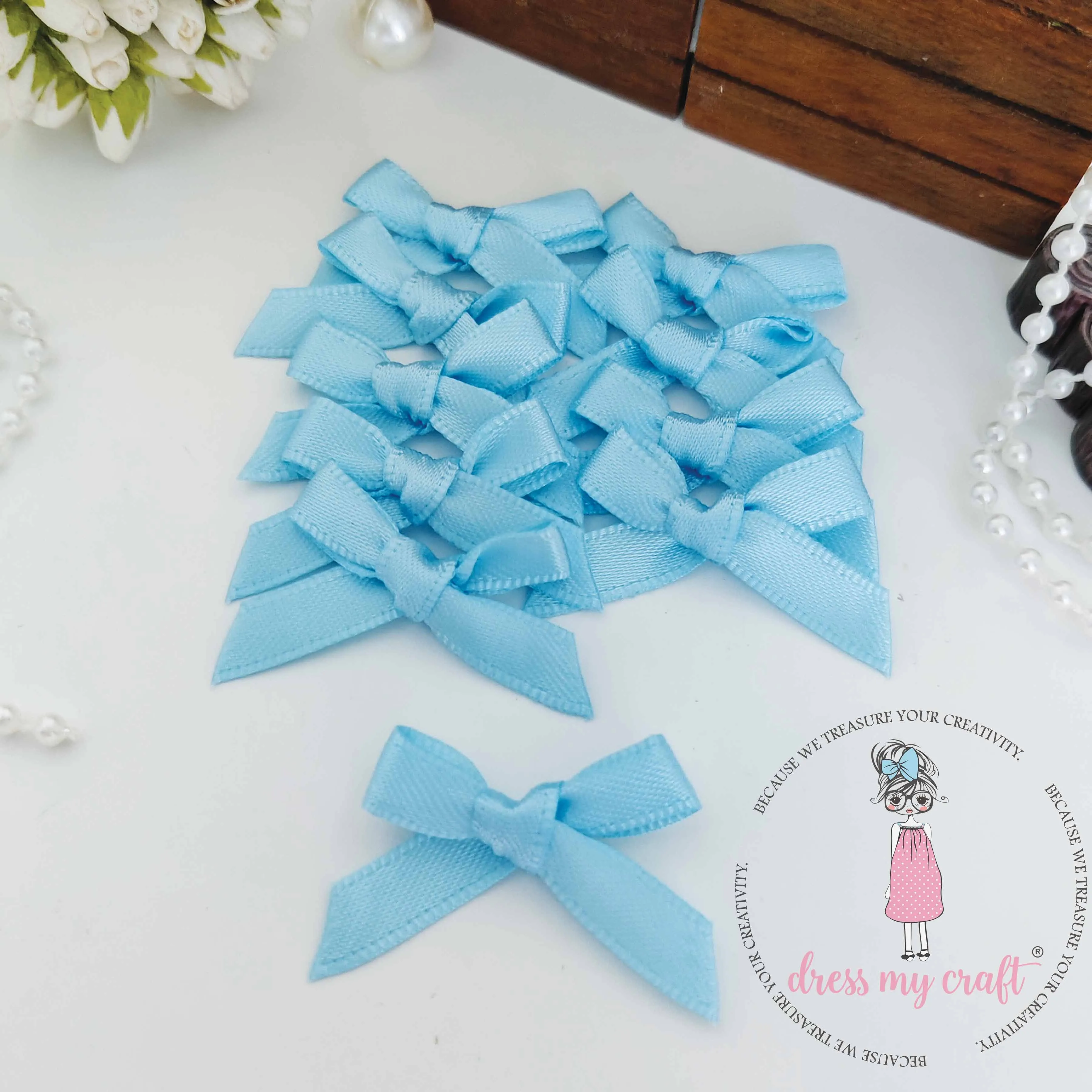 Sky Blue Ribbon Bows