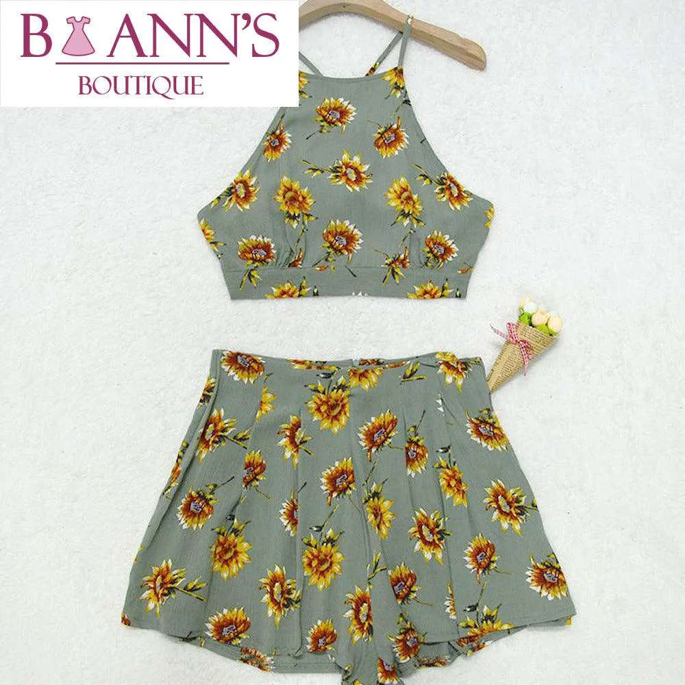 SUNFLOWER SHORTS SET