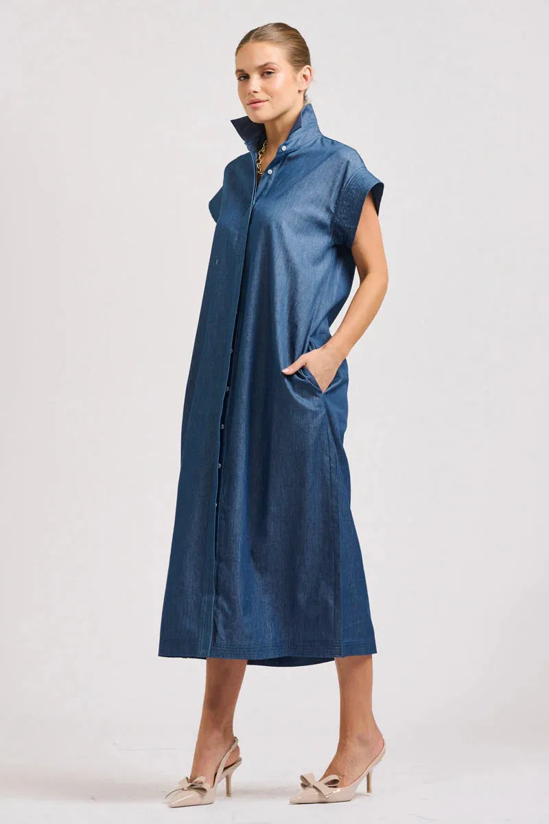 The Fifi Shirt Dress - Chambray