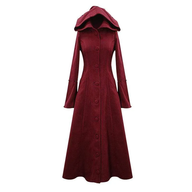 Women's Gothic Winter Warm Overcoats With Detachable Fluffy Accessories