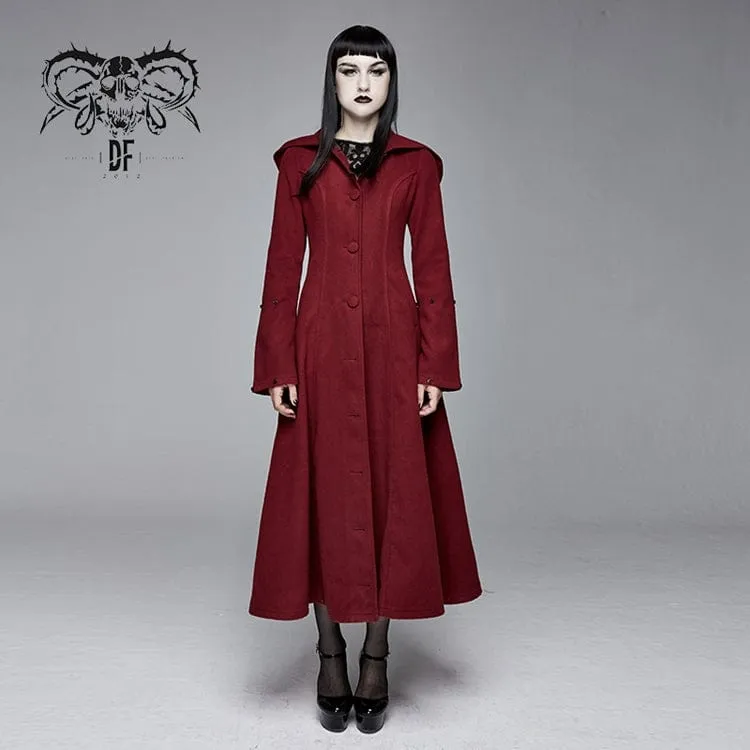 Women's Gothic Winter Warm Overcoats With Detachable Fluffy Accessories