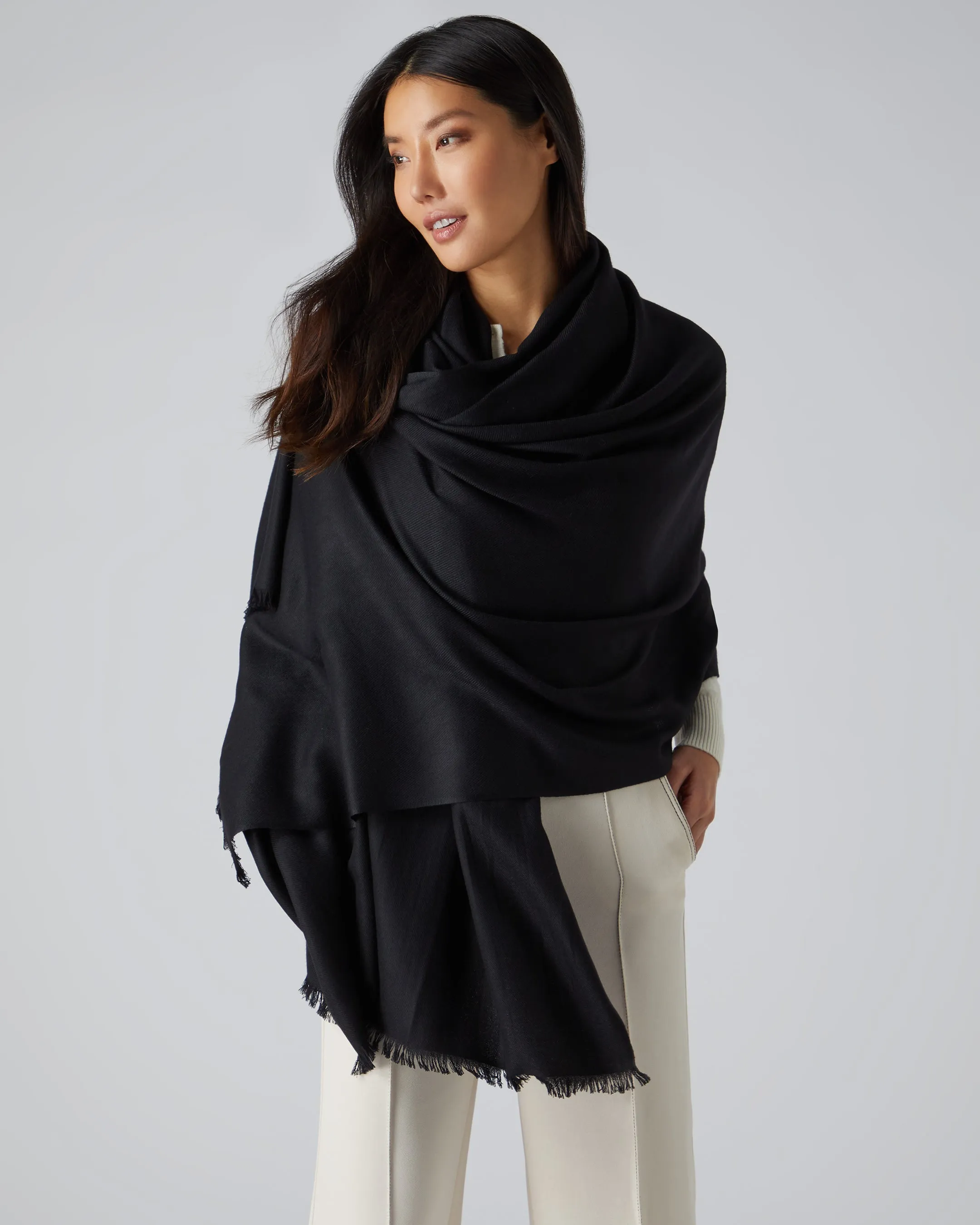 Women's Pashmina Cashmere Shawl Black