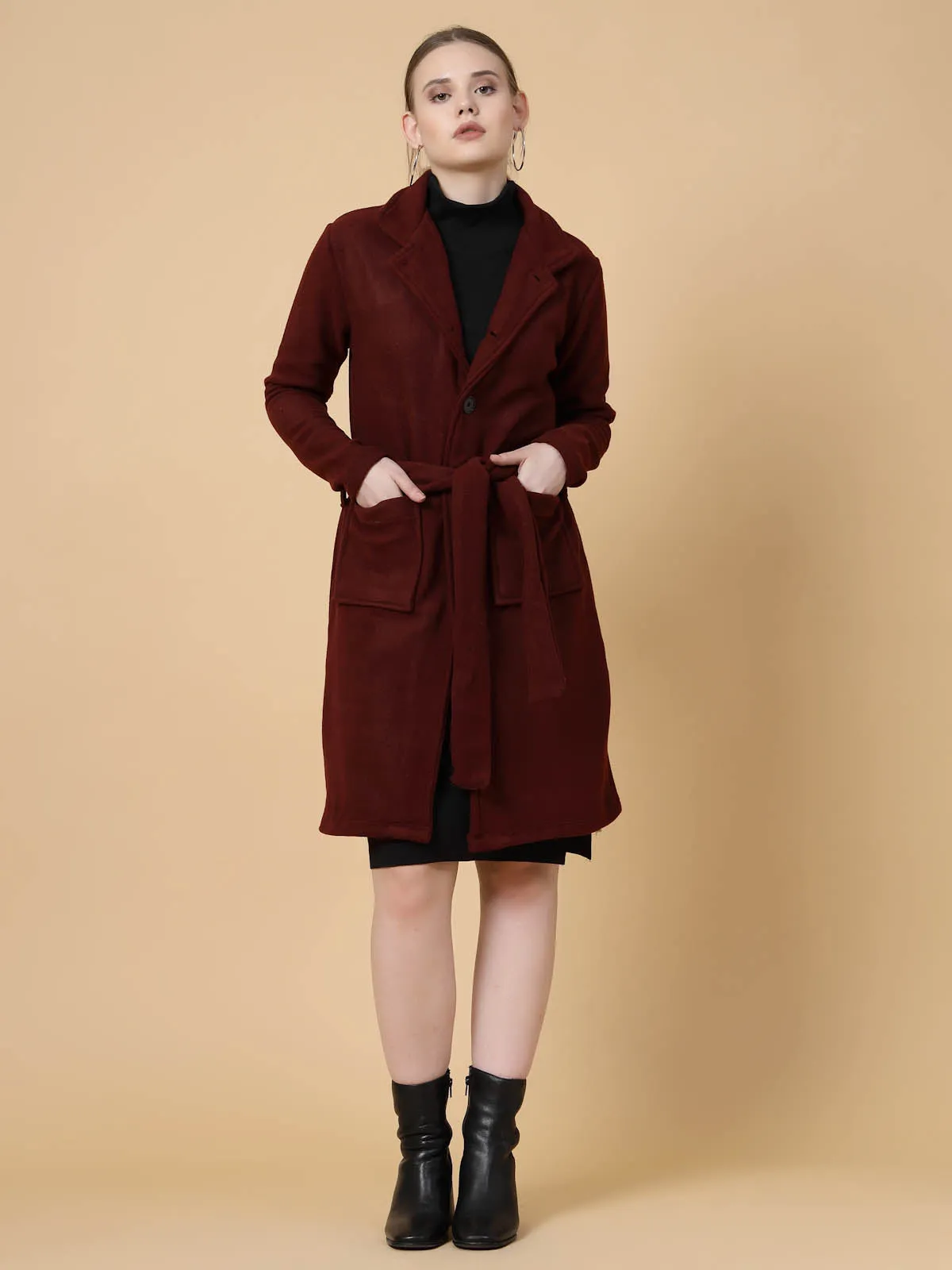 Women’s Solid Fleece Coat